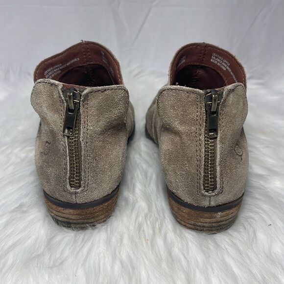 Born Kerri Tan/Taupe Distressed Suede Booties Sz 7 - Picture 3 of 6